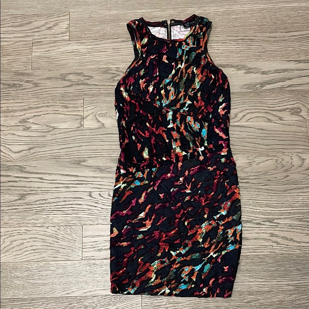 Topshop. Black and Multi colour. Mini Dress